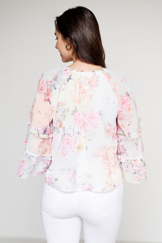 Multi Floral Flared Top, Multi Color, image 5
